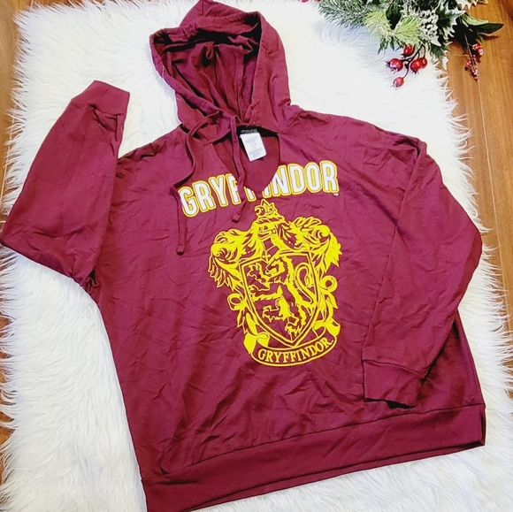 Harry Potter Gryfindor Burgundy Hoodie Sweater - Picture 1 of 4